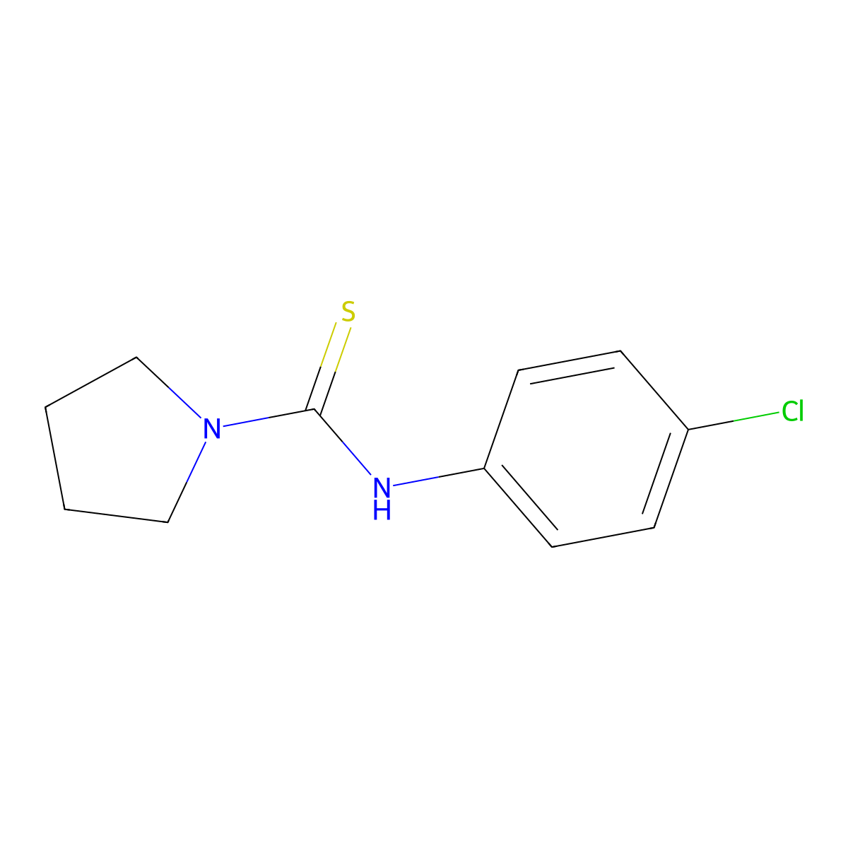 N-(4-chlorophenyl)pyrrolidine-1-carbothioamide molecular structure, CAS 13036-98-1