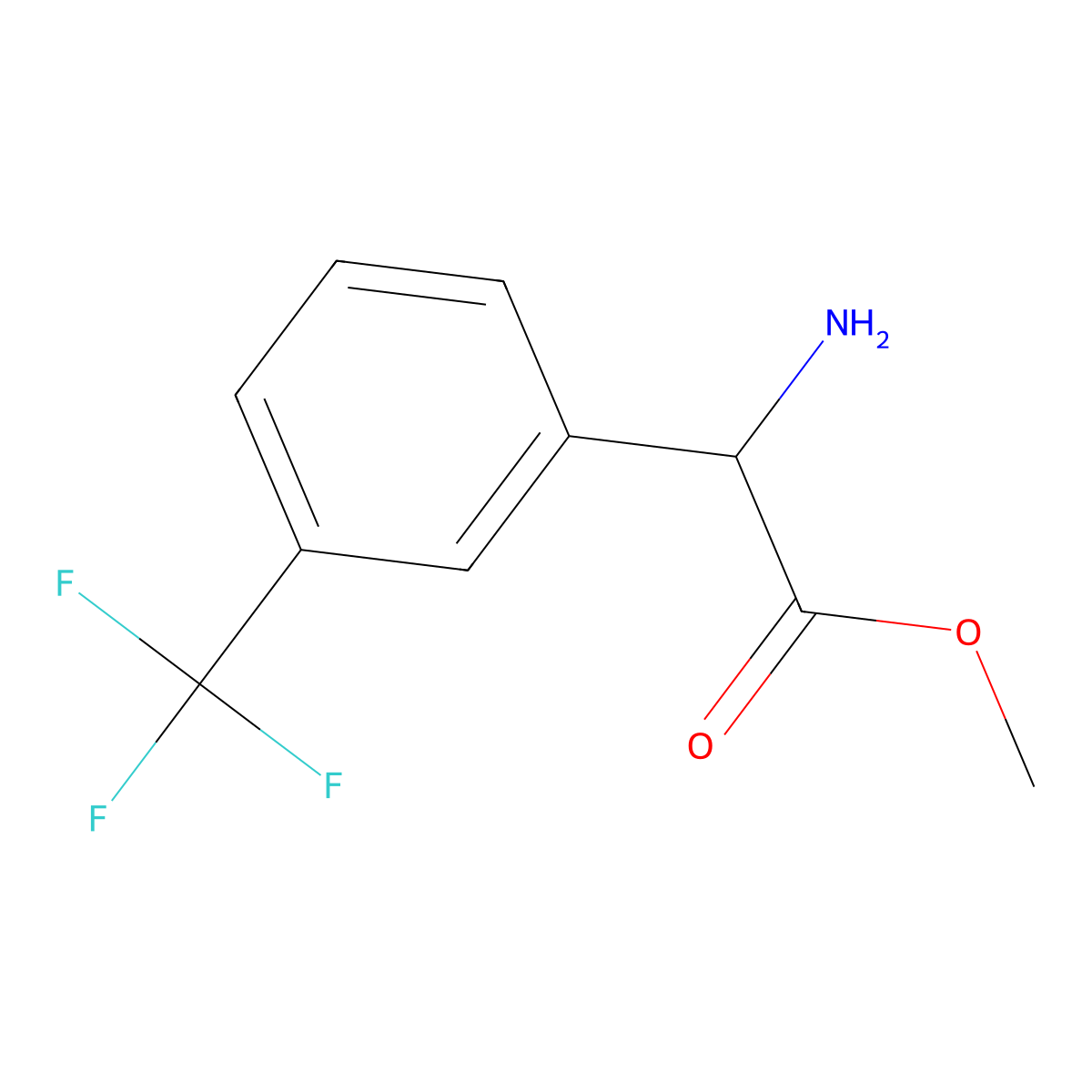 Methyl 2-amino-2-(3-(trifluoromethyl)phenyl)acetate molecular structure, CAS 130360-90-6