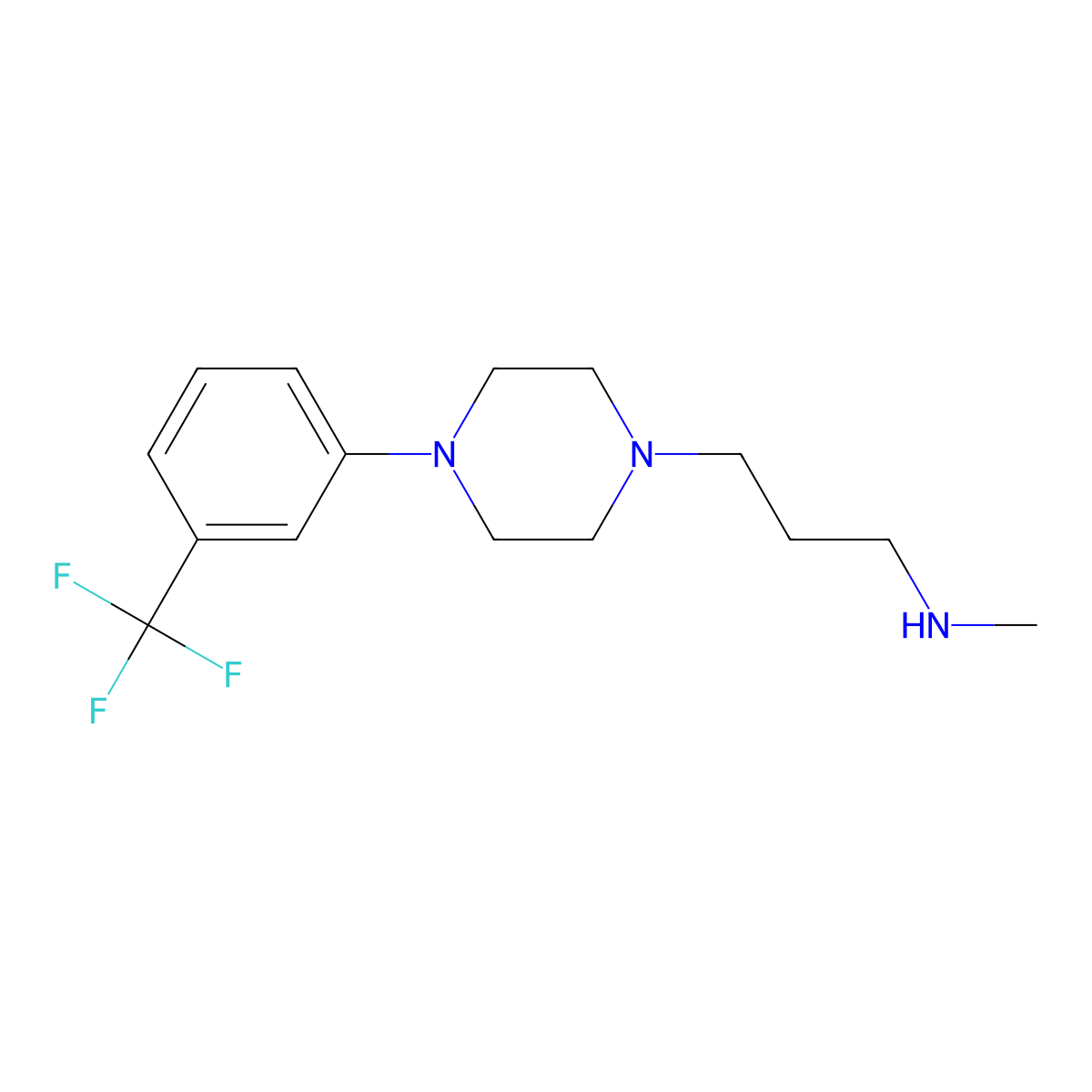 Methyl(3-{4-[3-(trifluoromethyl)phenyl]piperazin-1-yl}propyl)amine molecular structure, CAS 1303652-60-9