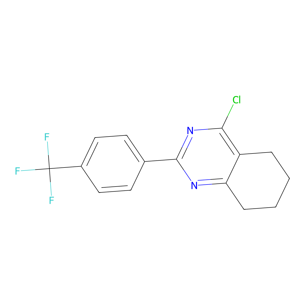4-Chloro-2-(4-(trifluoromethyl)phenyl)-5,6,7,8-tetrahydroquinazoline molecular structure, CAS 1303652-63-2