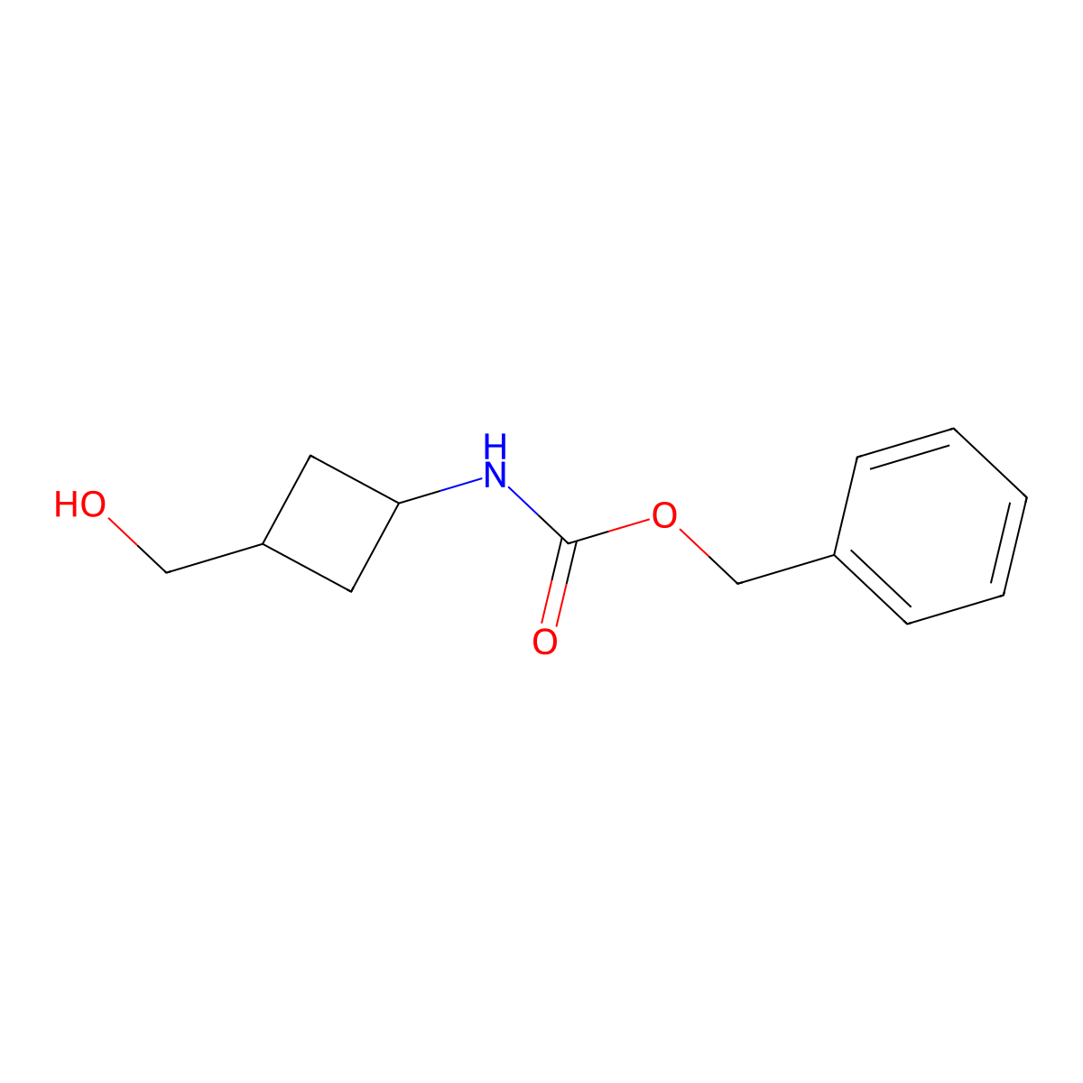 benzyl N-[3-(hydroxymethyl)cyclobutyl]carbamate molecular structure, CAS 130368-99-9