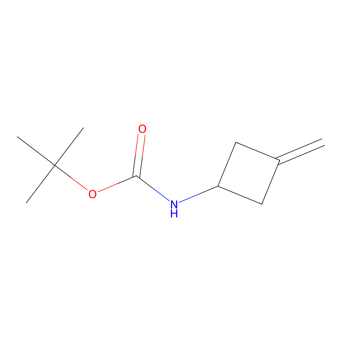 tert-butyl N-(3-methylidenecyclobutyl)carbamate molecular structure, CAS 130369-04-9