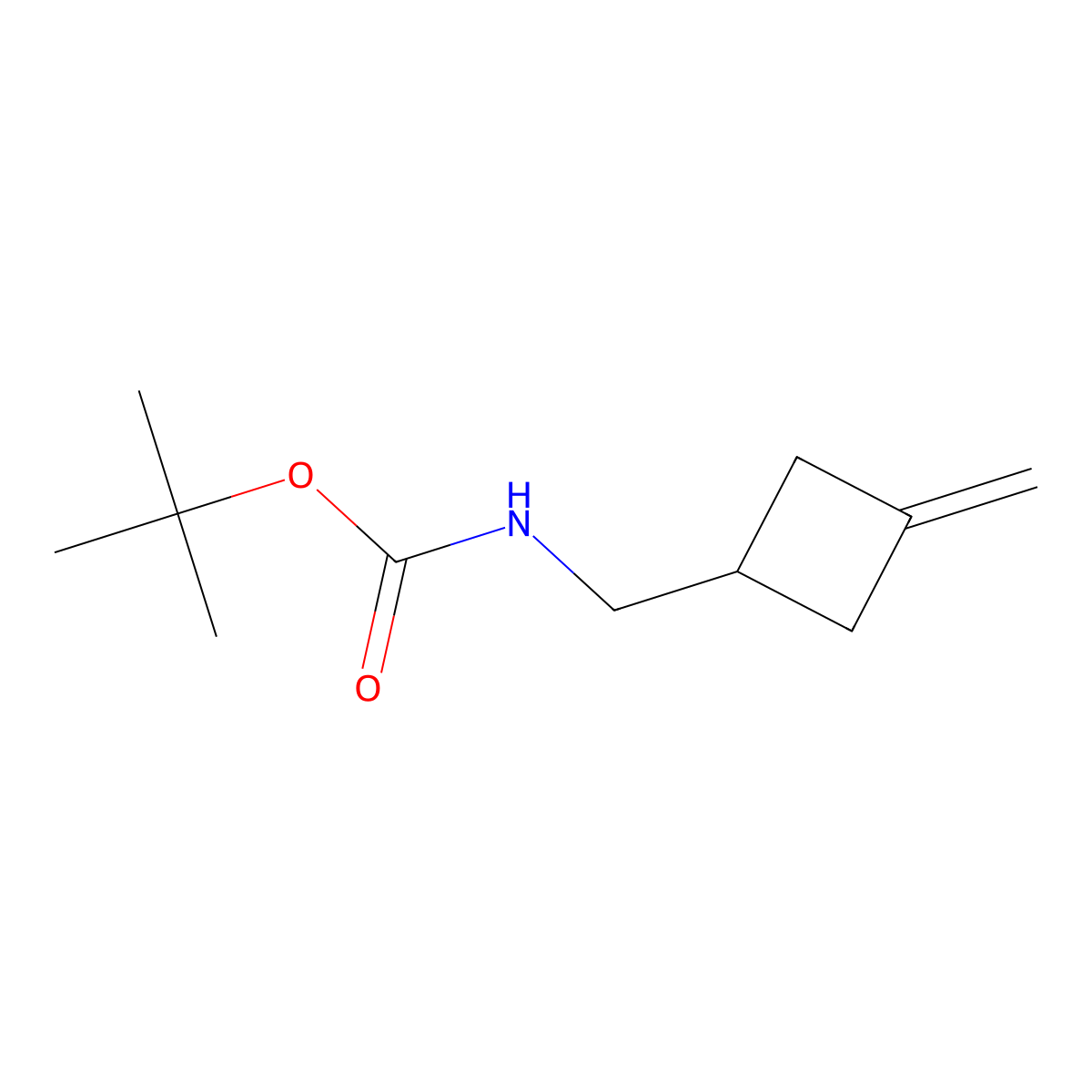 tert-butyl N-[(3-methylidenecyclobutyl)methyl]carbamate molecular structure, CAS 130369-08-3