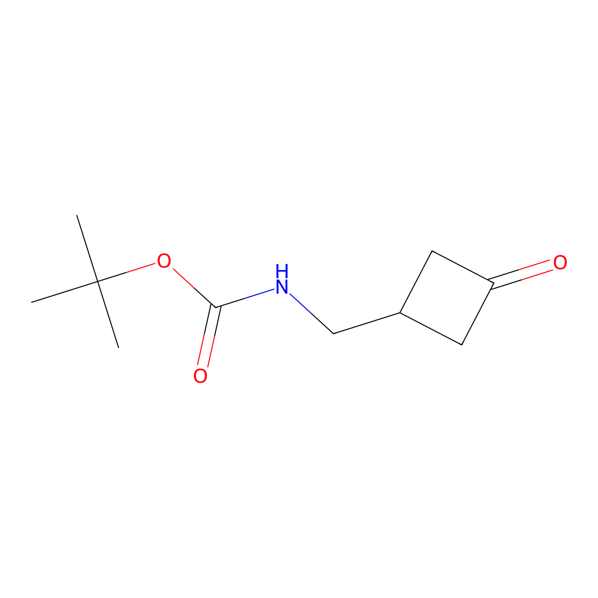 tert-butyl N-((3-oxocyclobutyl)methyl)carbamate molecular structure, CAS 130369-09-4