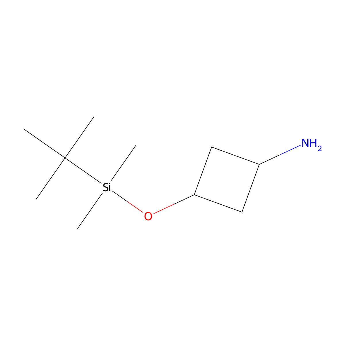 3-((Tert-butyldimethylsilyl)oxy)cyclobutan-1-amine molecular structure, CAS 130369-38-9