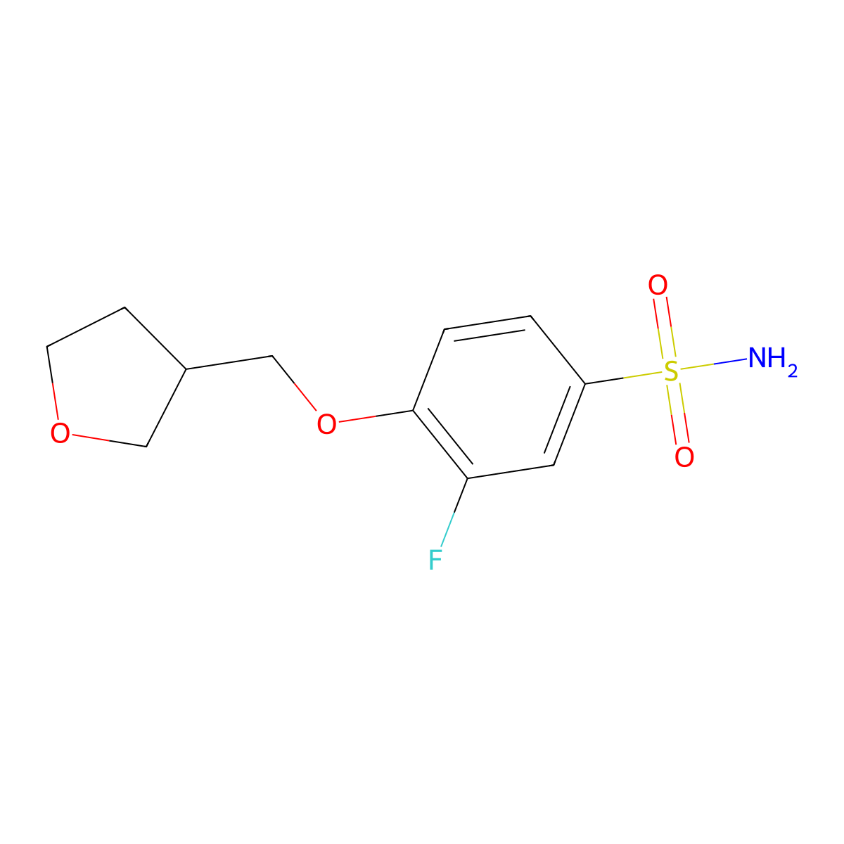 3-Fluoro-4-[(oxolan-3-yl)methoxy]benzene-1-sulfonamide molecular structure, CAS 1303690-75-6