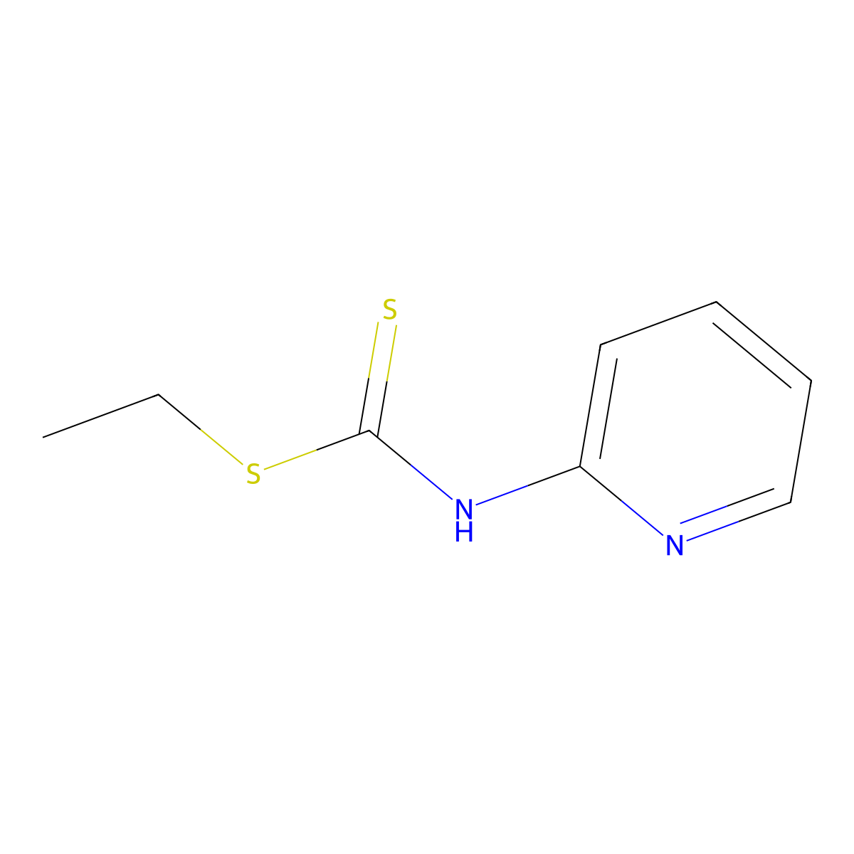 Ethyl 2-Pyridyldithiocarbamate molecular structure, CAS 13037-05-3