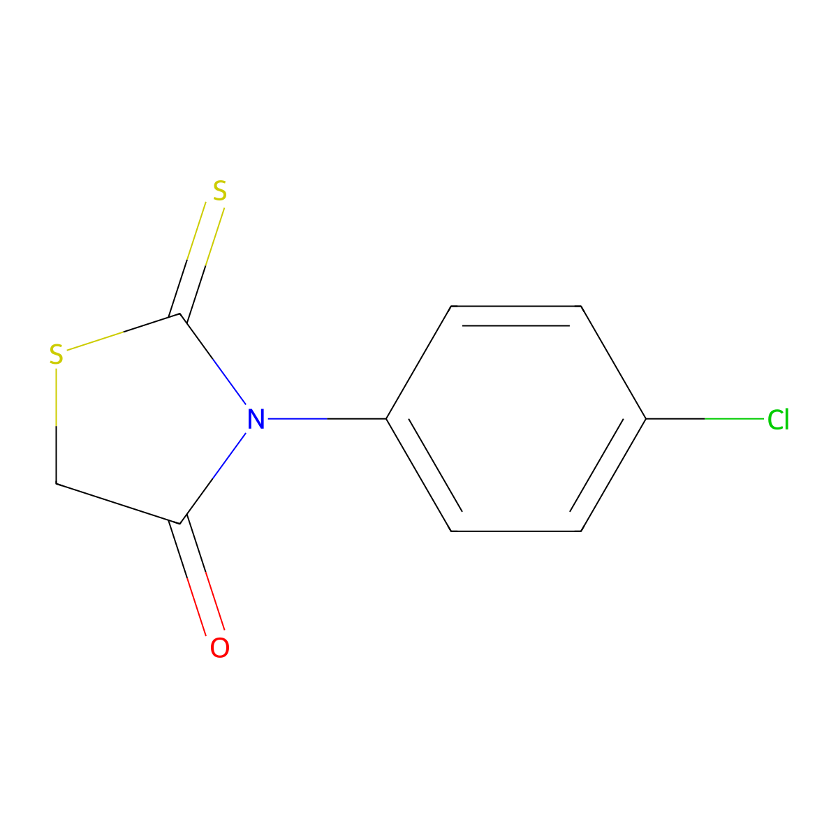 Rhodanine, 3-(4-chlorophenyl)- molecular structure, CAS 13037-55-3