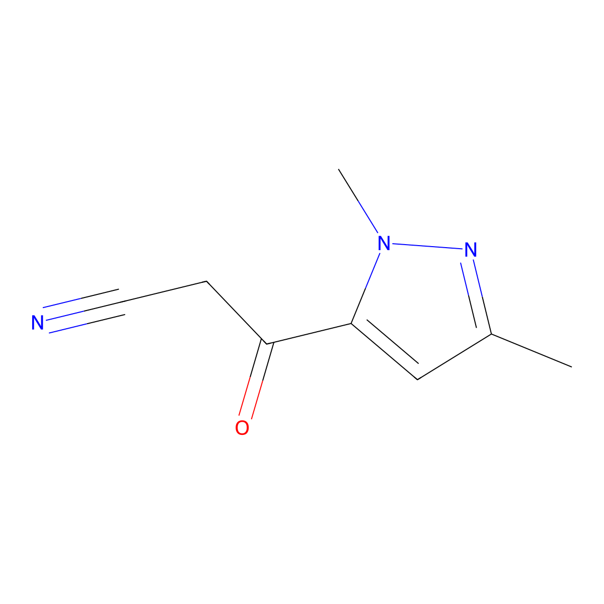 3-(1,3-Dimethyl-1H-pyrazol-5-yl)-3-oxopropanenitrile molecular structure, CAS 130371-63-0
