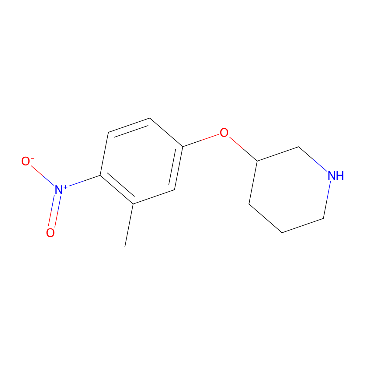3-(3-Methyl-4-nitrophenoxy)piperidine molecular structure, CAS 1303724-18-6