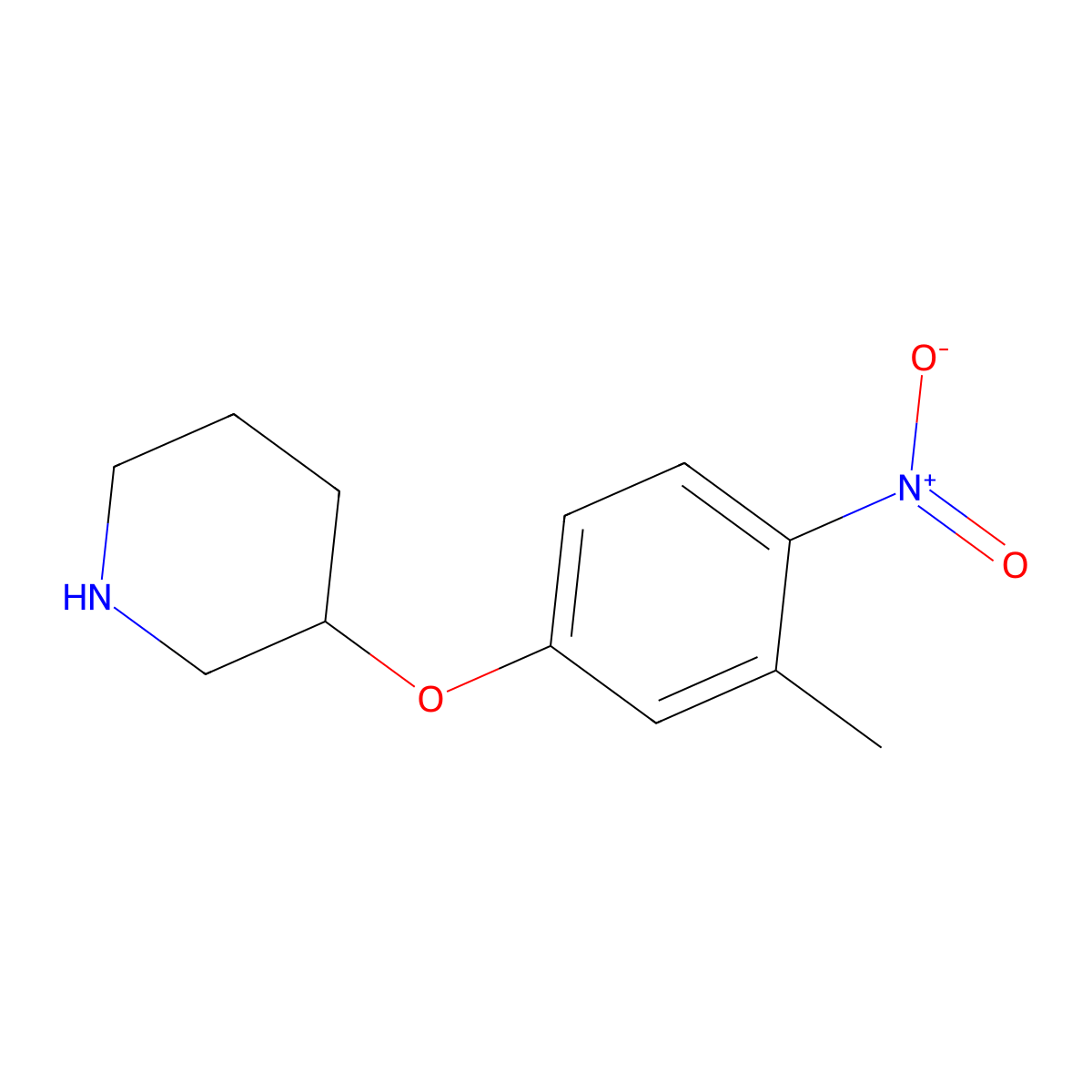 3-(3-Methyl-4-nitrophenoxy)piperidine molecular structure, CAS 1303724-18-6