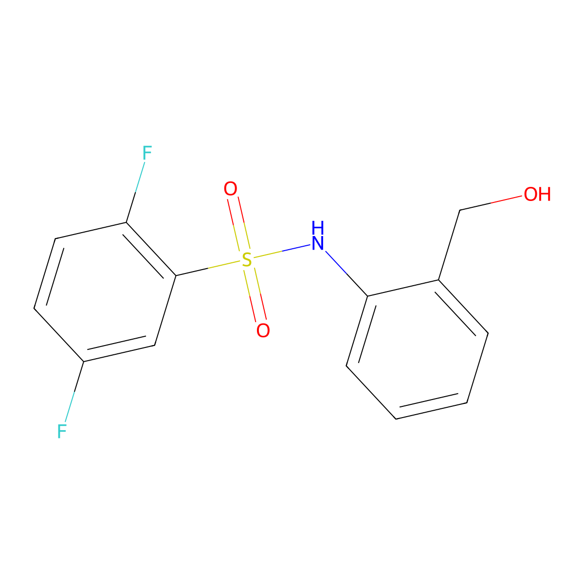 2,5-difluoro-N-[2-(hydroxymethyl)phenyl]benzene-1-sulfonamide molecular structure, CAS 1303743-32-9