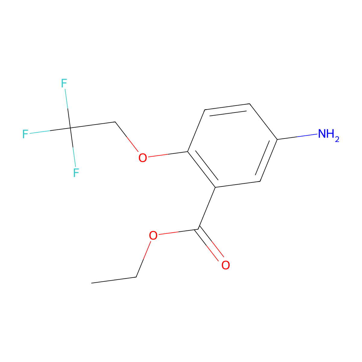 Ethyl 5-amino-2-(2,2,2-trifluoroethoxy)benzoate molecular structure, CAS 1303750-62-0