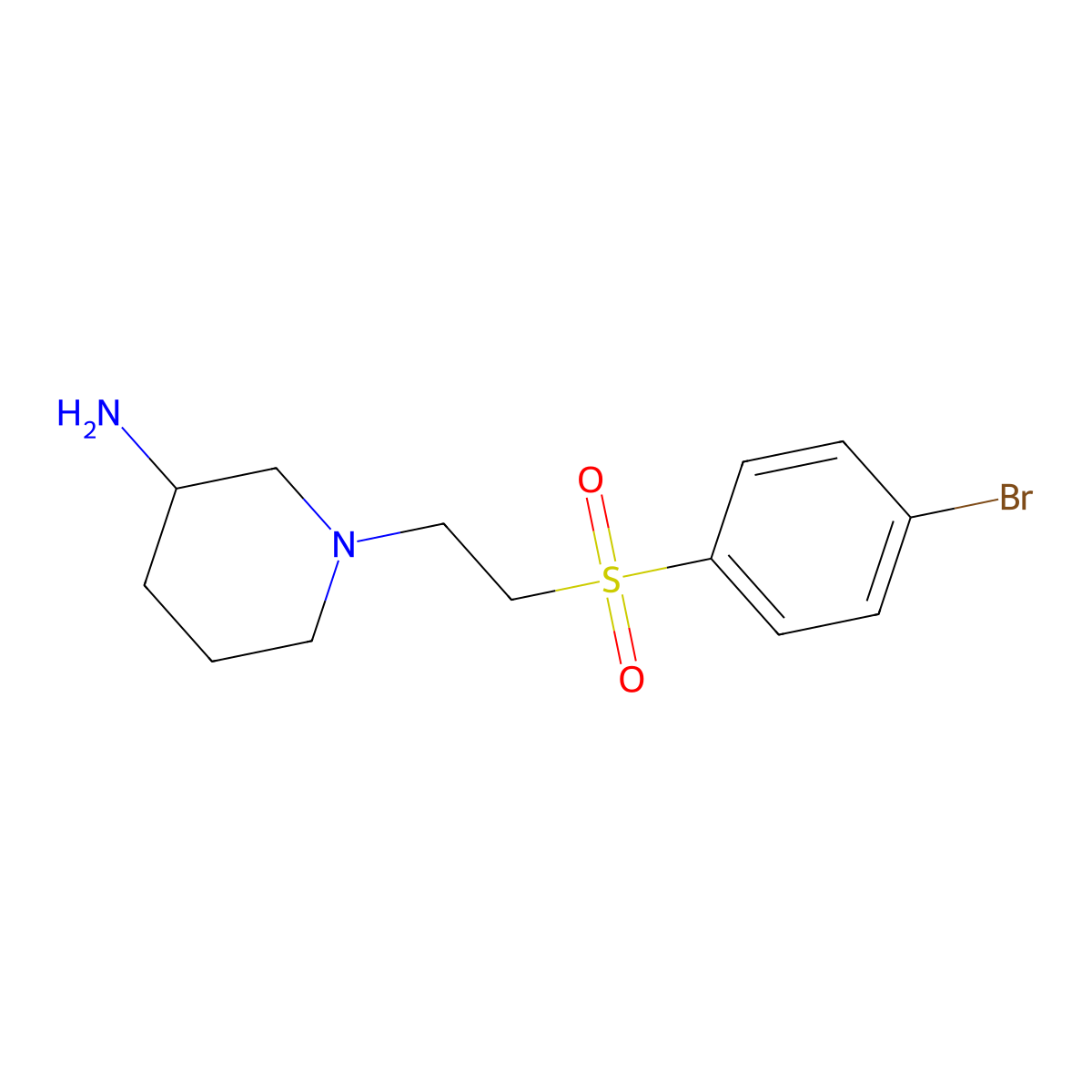 1-[2-(4-Bromobenzenesulfonyl)ethyl]piperidin-3-amine molecular structure, CAS 1303755-33-0