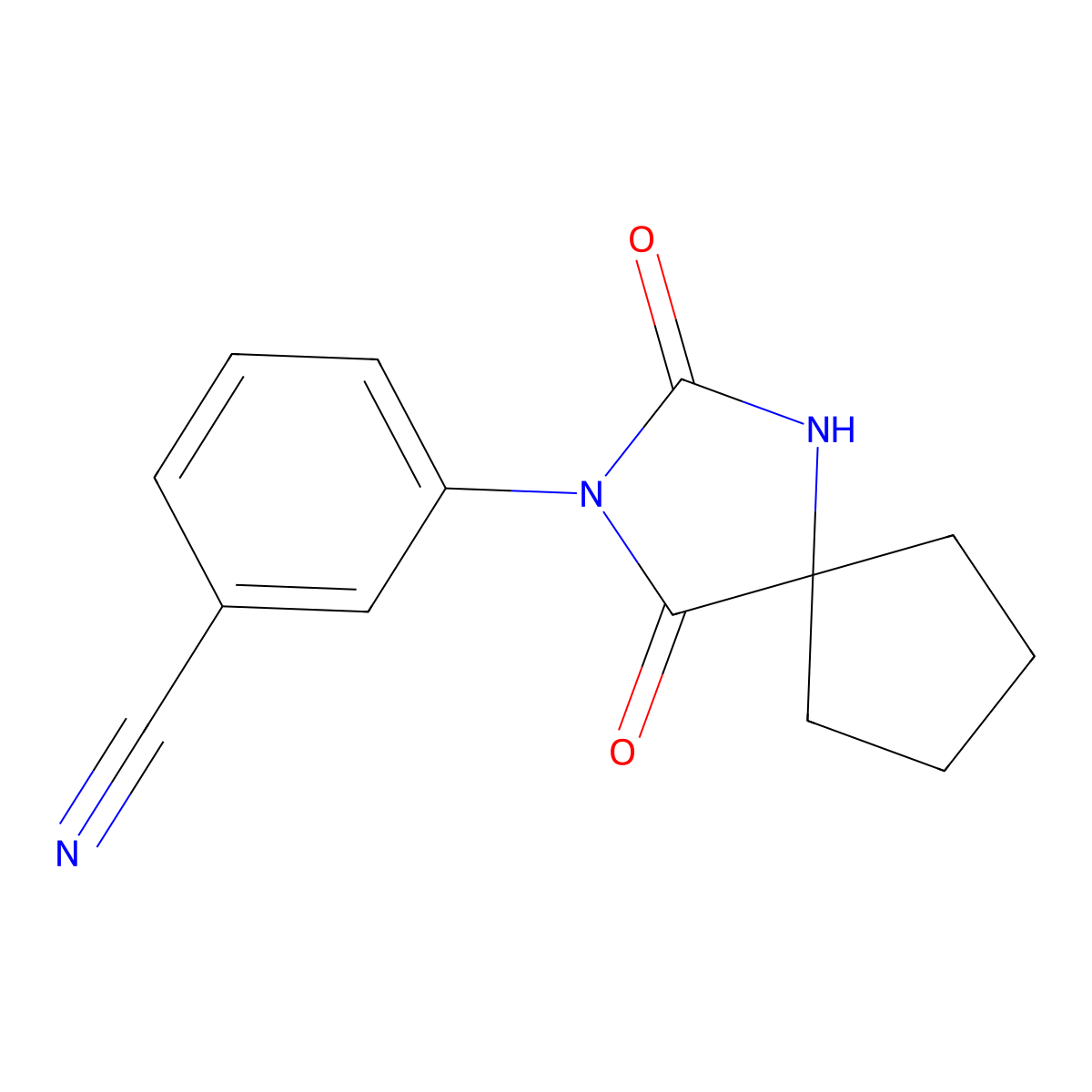 3-{2,4-Dioxo-1,3-diazaspiro[4.4]nonan-3-yl}benzonitrile molecular structure, CAS 1303756-15-1