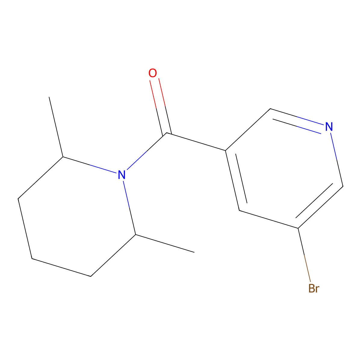 (5-Bromo-3-pyridinyl)(2,6-dimethyl-1-piperidinyl)methanone molecular structure, CAS 1303764-01-3