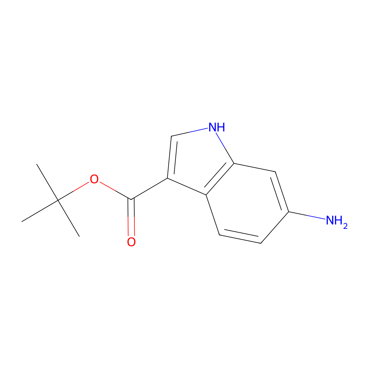 tert-butyl 6-amino-1H-indole-3-carboxylate molecular structure, CAS 1303772-09-9