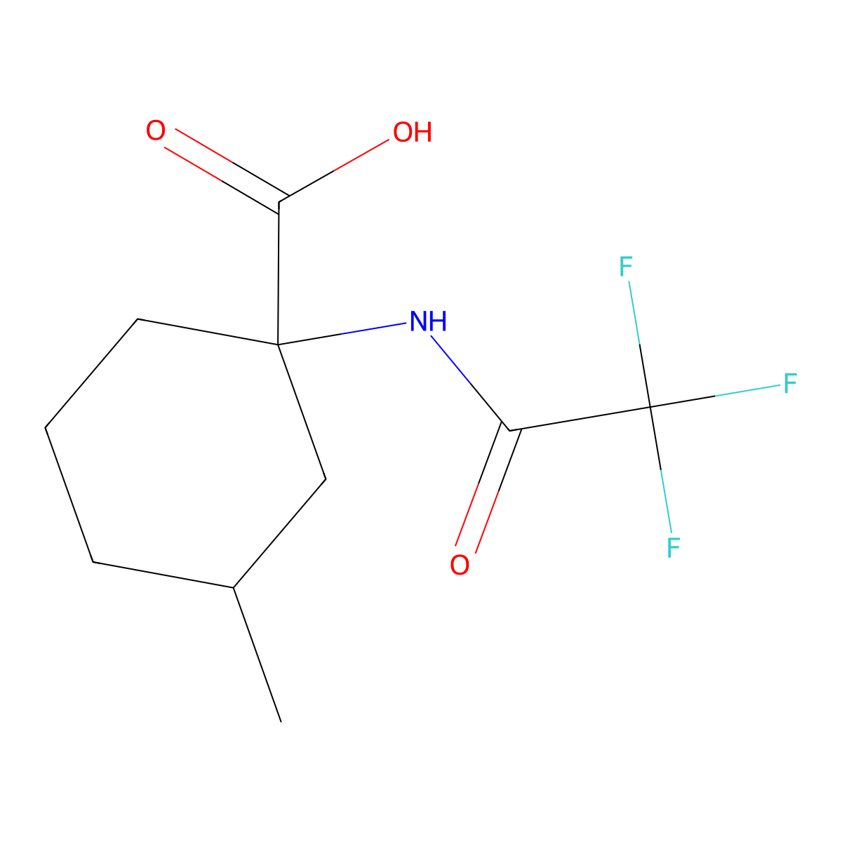 3-Methyl-1-(trifluoroacetamido)cyclohexane-1-carboxylic acid molecular structure, CAS 1303778-07-5
