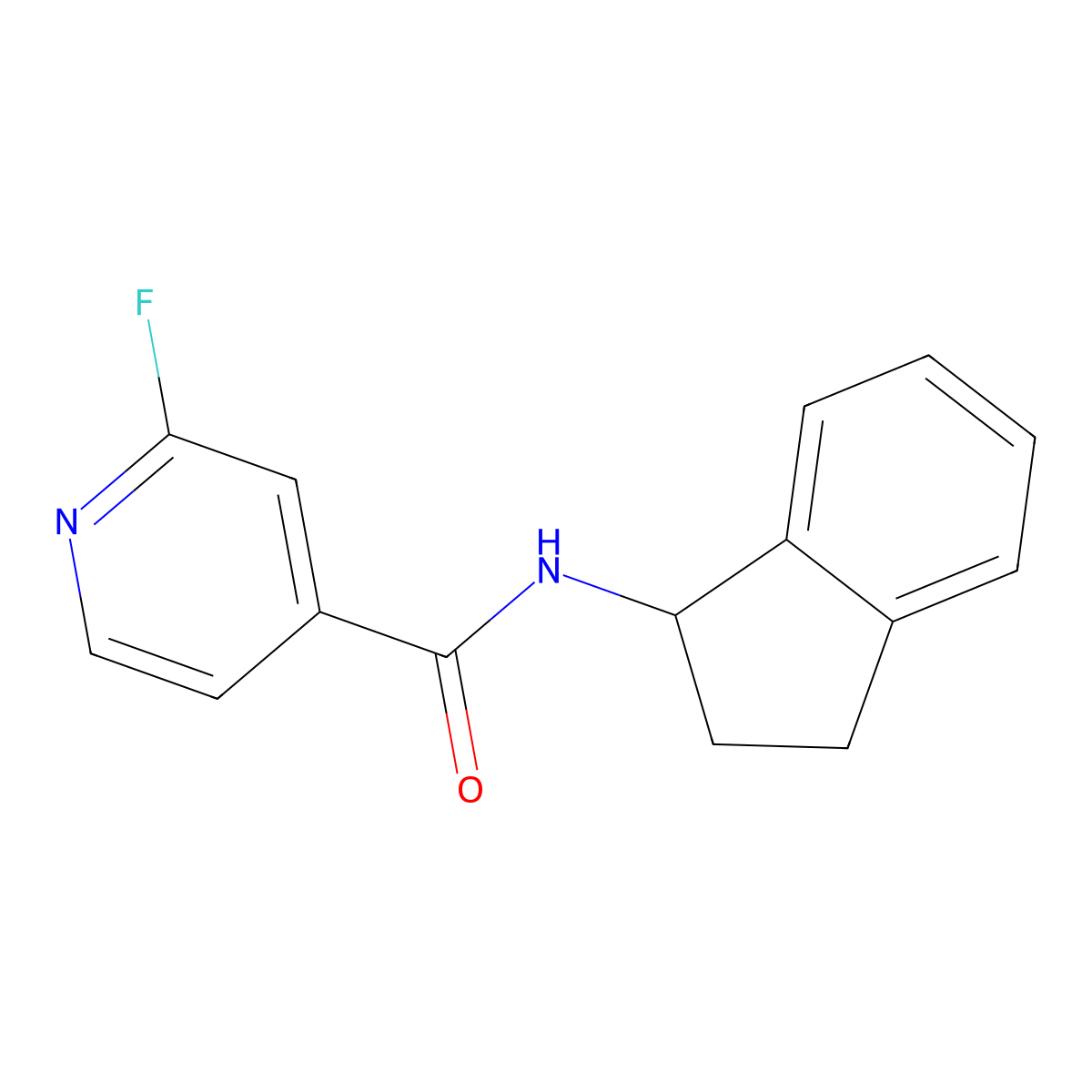 N-(2,3-dihydro-1H-inden-1-yl)-2-fluoropyridine-4-carboxamide molecular structure, CAS 1303779-03-4