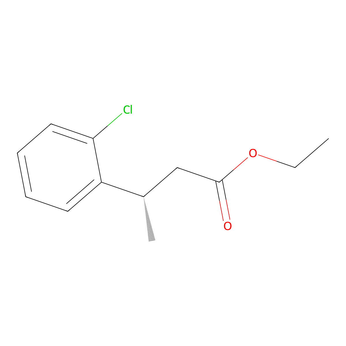 (S)-Ethyl 3-(2-chlorophenyl)butanoate molecular structure, CAS 130378-42-6