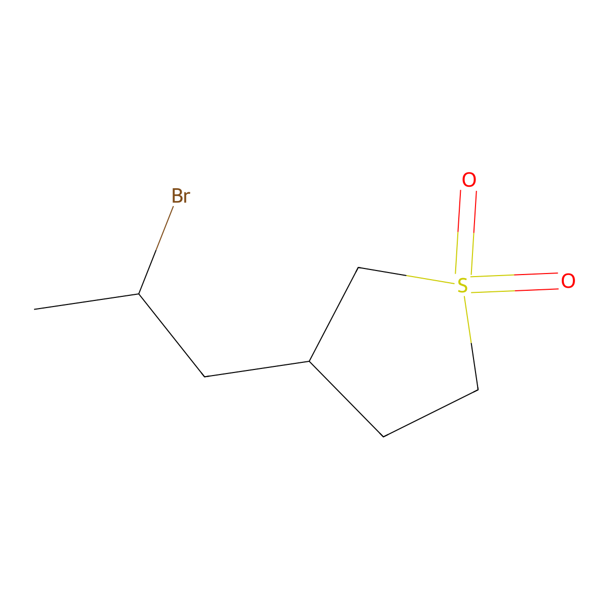 3-(2-Bromopropyl)-1lambda6-thiolane-1,1-dione molecular structure, CAS 1303790-08-0