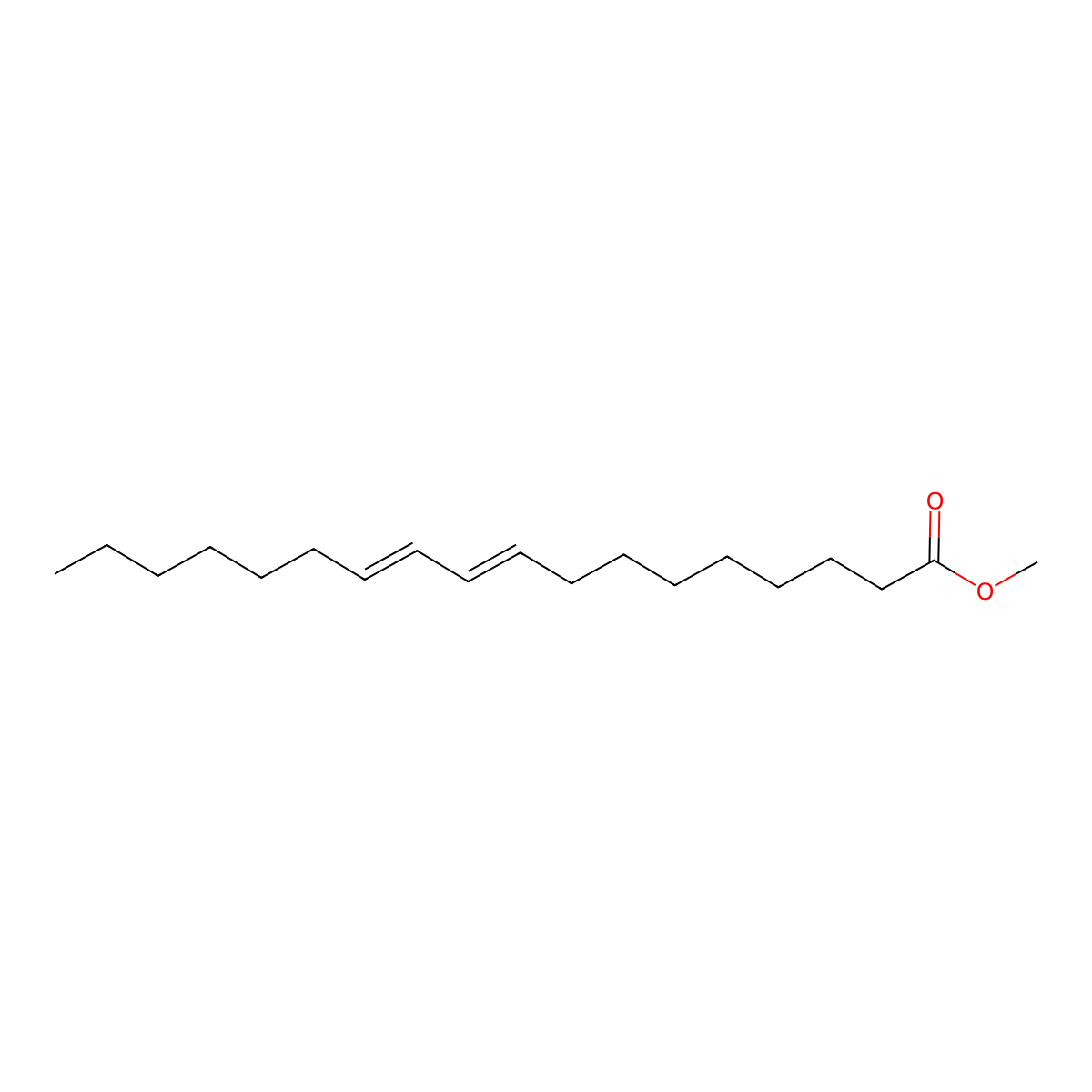 Methyl 9,11-octadecadienoate, (E,E)- molecular structure, CAS 13038-47-6