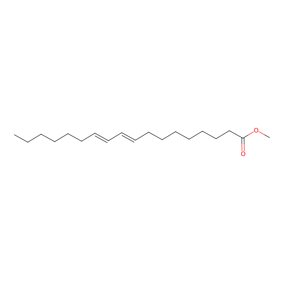 Methyl 9,11-octadecadienoate, (E,E)- molecular structure, CAS 13038-47-6