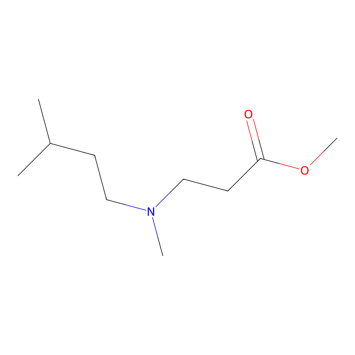 Methyl 3-(isopentyl(methyl)amino)propanoate molecular structure, CAS 1303807-01-3
