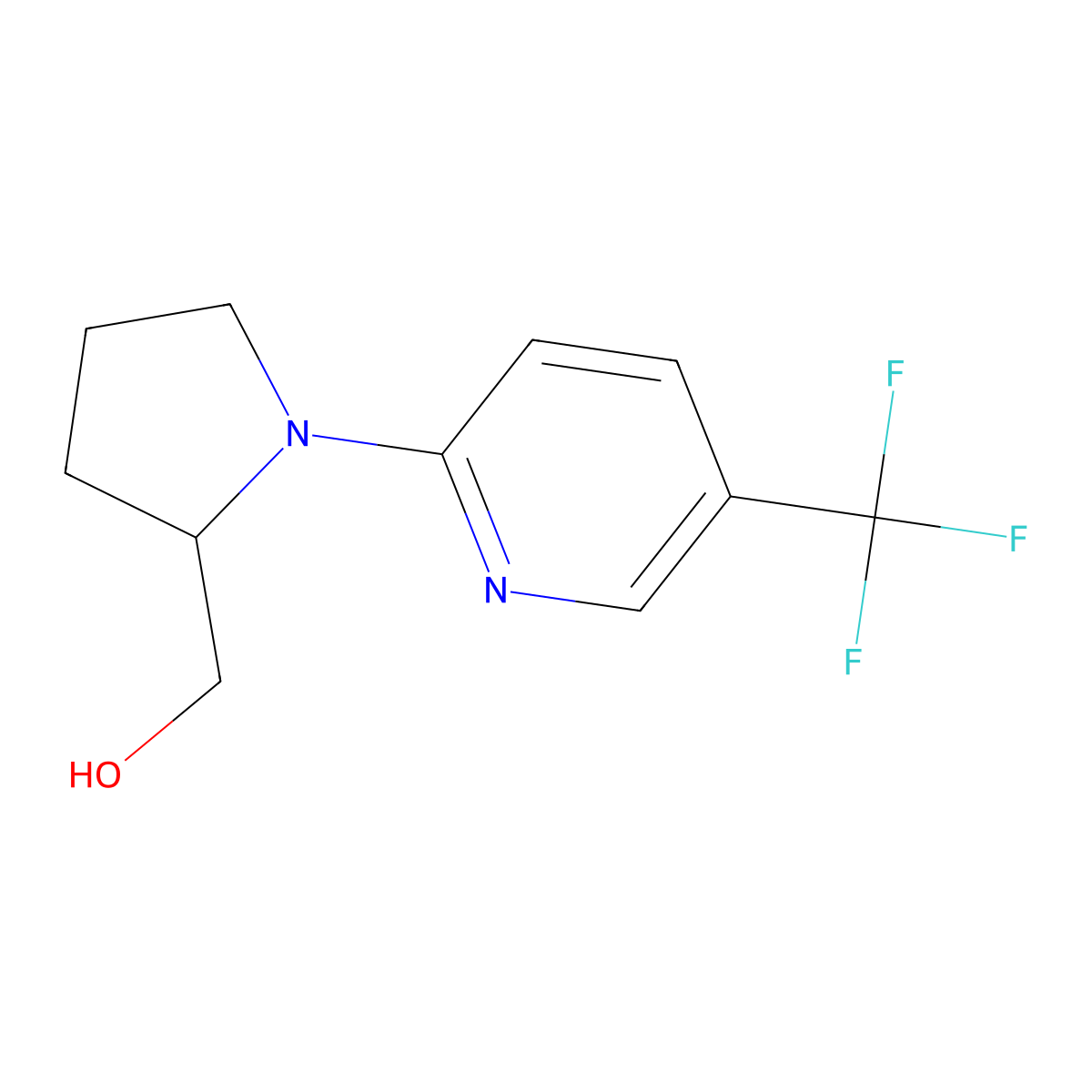 (1-(5-(Trifluoromethyl)pyridin-2-yl)pyrrolidin-2-yl)methanol molecular structure, CAS 1303829-13-1