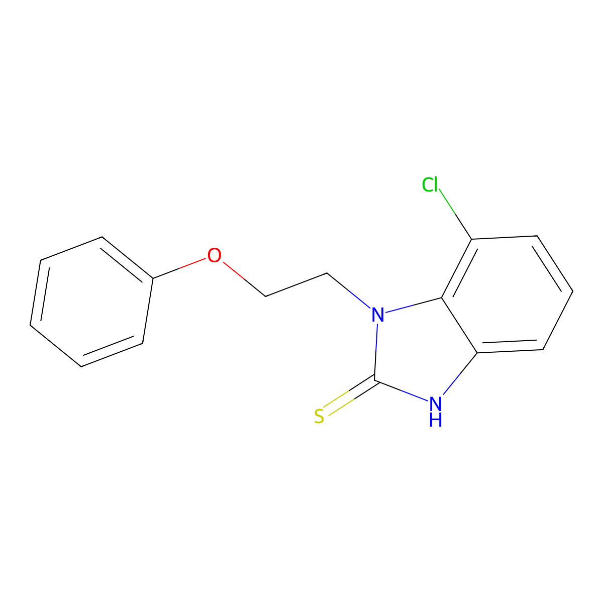 7-chloro-1-(2-phenoxyethyl)-1H-1,3-benzodiazole-2-thiol molecular structure, CAS 1303832-90-7