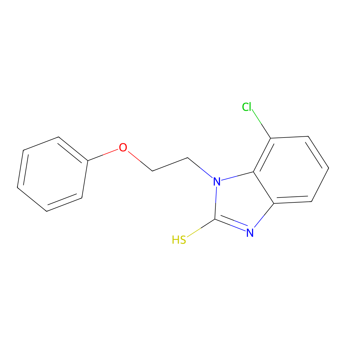 7-chloro-1-(2-phenoxyethyl)-1H-1,3-benzodiazole-2-thiol molecular structure, CAS 1303832-90-7