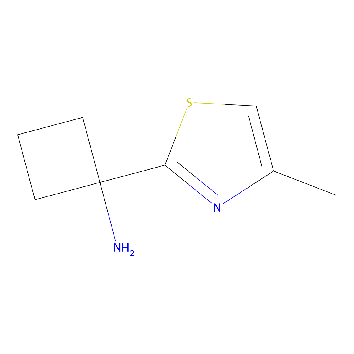 1-(4-Methyl-1,3-thiazol-2-yl)cyclobutan-1-amine molecular structure, CAS 1303845-63-7