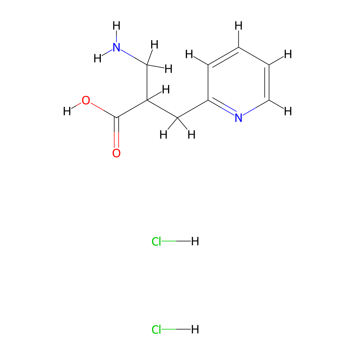 3-Amino-2-(pyridin-2-ylmethyl)propanoic acid dihydrochloride molecular structure, CAS 1303889-59-9