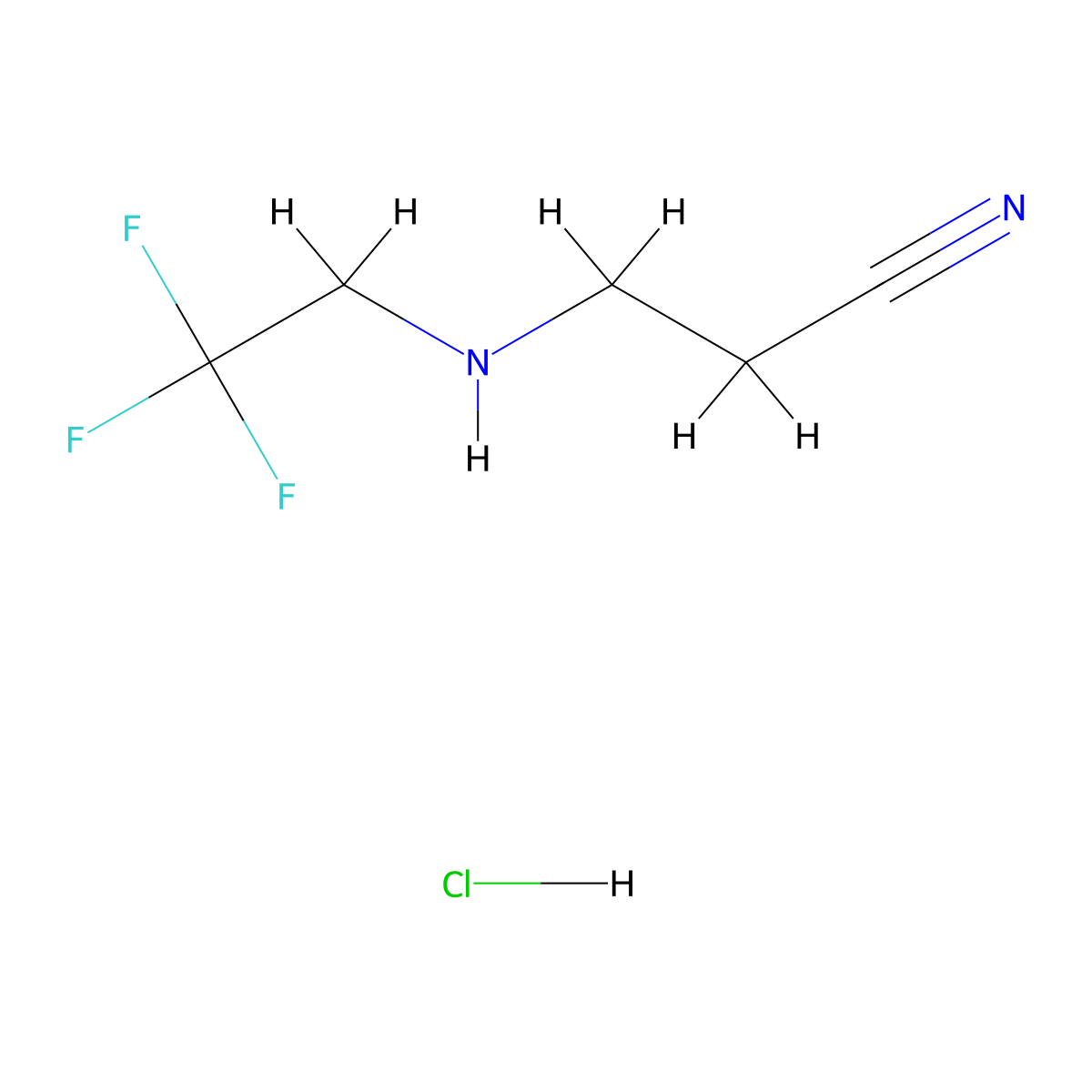 3-((2,2,2-Trifluoroethyl)amino)propanenitrile hydrochloride molecular structure, CAS 1303889-66-8