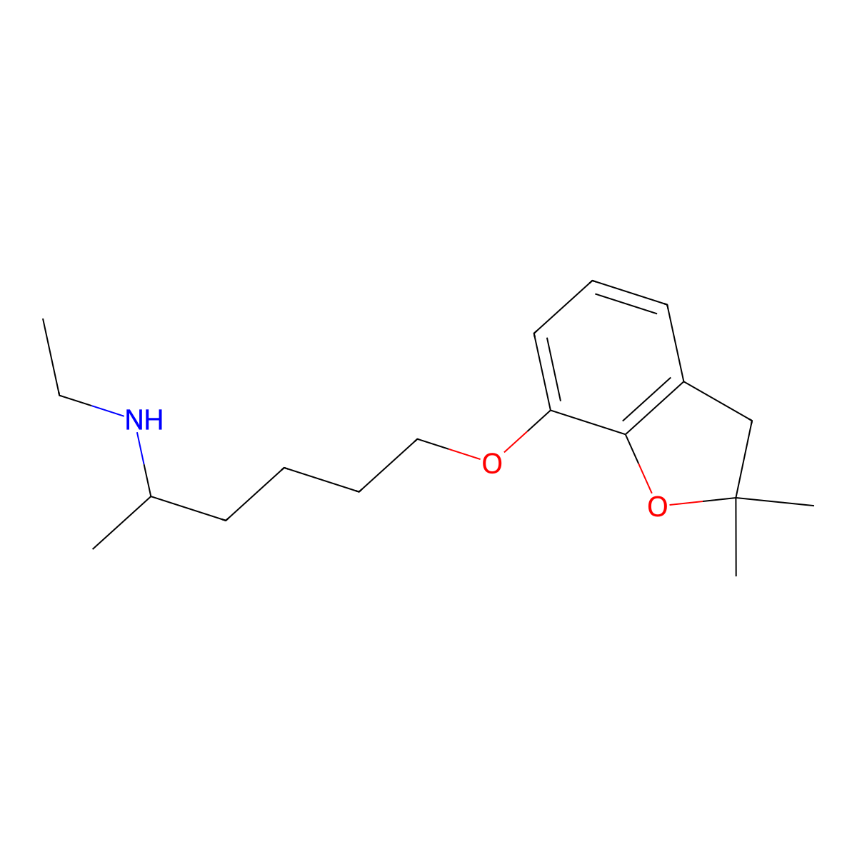 {6-[(2,2-Dimethyl-2,3-dihydro-1-benzofuran-7-yl)oxy]hexan-2-yl}(ethyl)amine molecular structure, CAS 1303889-68-0