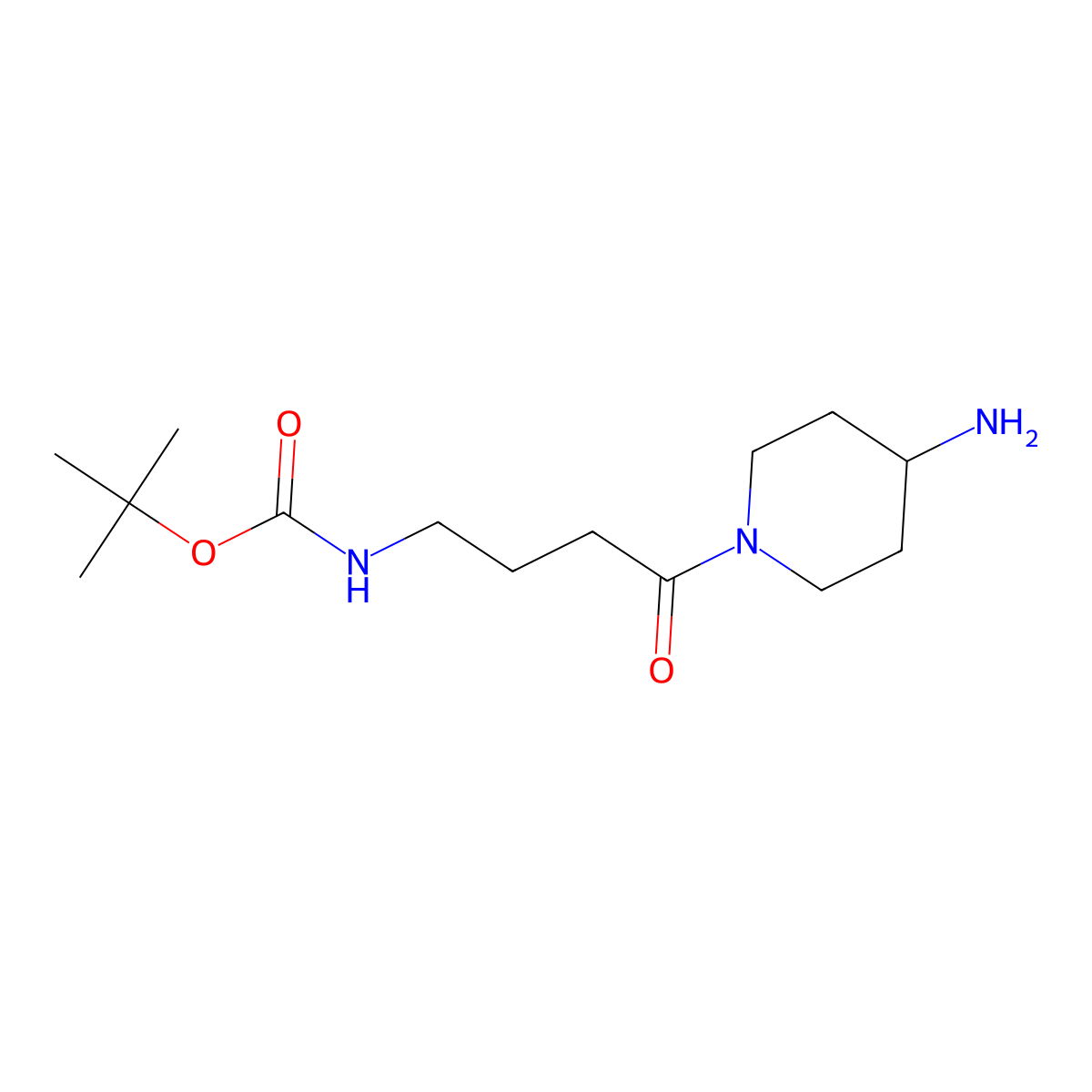 tert-butyl N-(4-(4-aminopiperidin-1-yl)-4-oxobutyl)carbamate molecular structure, CAS 1303890-08-5