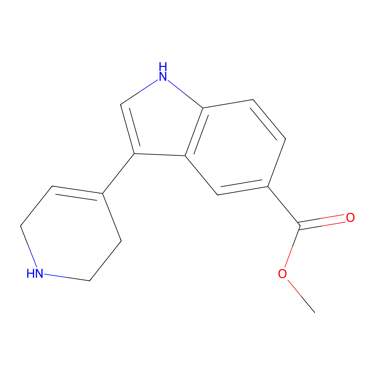 methyl 3-(1,2,3,6-tetrahydropyridin-4-yl)-1H-indole-5-carboxylate molecular structure, CAS 1303890-16-5