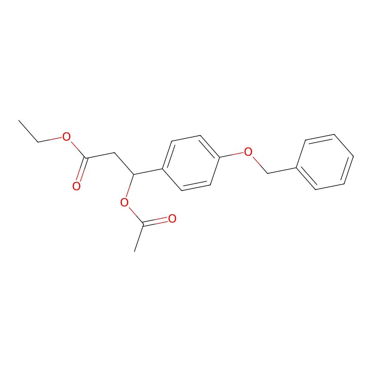 ethyl (3R)-3-(acetyloxy)-3-[4-(benzyloxy)phenyl]propanoate molecular structure, CAS 1303890-20-1