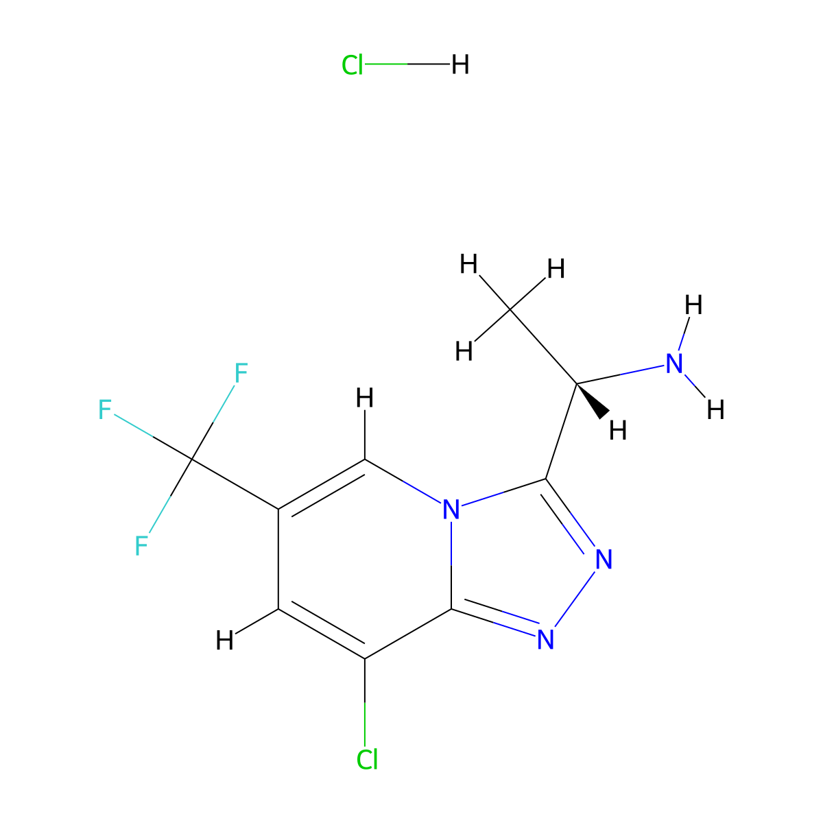 (1S)-1-[8-chloro-6-(trifluoromethyl)-[1,2,4]triazolo[4,3-a]pyridin-3-yl]ethan-1-amine hydrochloride molecular structure, CAS 1303890-40-5