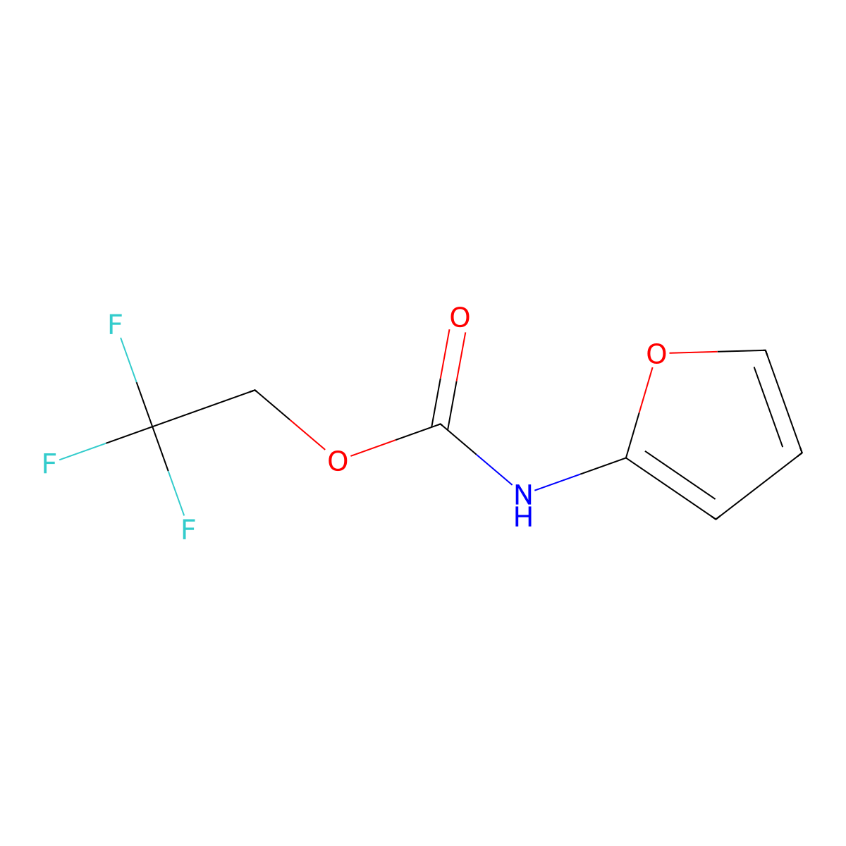 2,2,2-trifluoroethyl N-(furan-2-yl)carbamate molecular structure, CAS 1303890-42-7