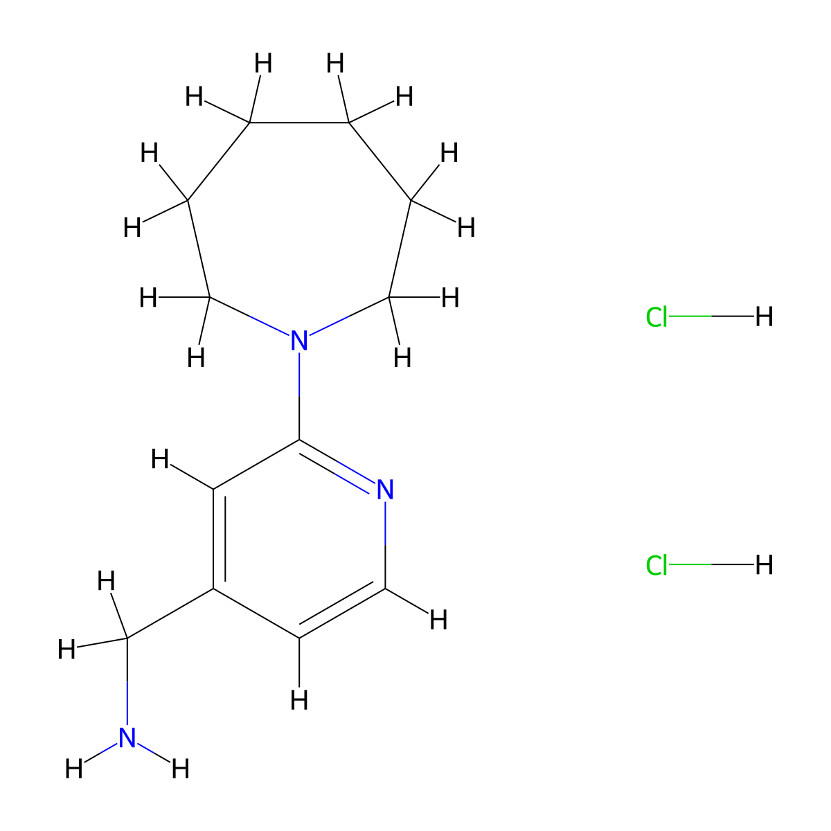 (2-(Azepan-1-yl)pyridin-4-yl)methanamine dihydrochloride molecular structure, CAS 1303890-43-8