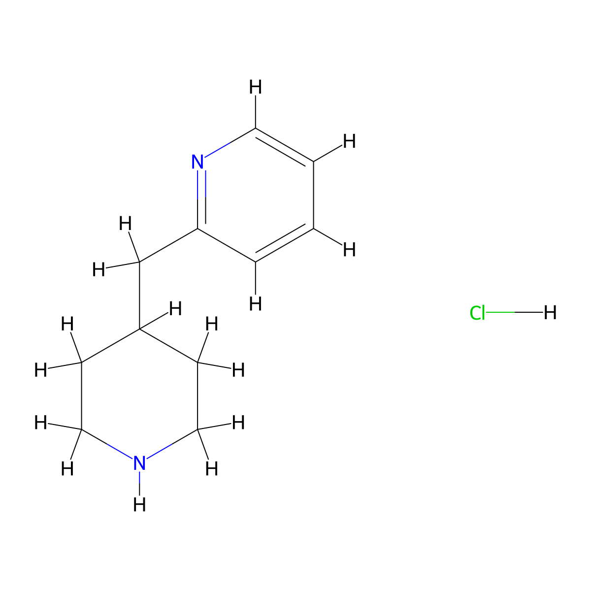 2-(Piperidin-4-ylmethyl)pyridine hydrochloride molecular structure, CAS 1303890-44-9