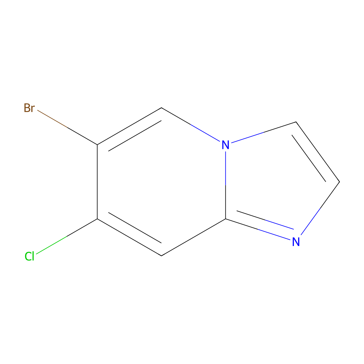 6-Bromo-7-chloroimidazo[1,2-a]pyridine molecular structure, CAS 1303890-45-0