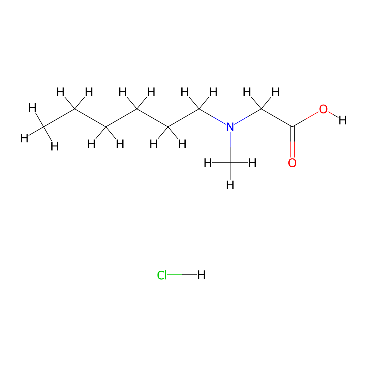 2-[Hexyl(methyl)amino]acetic acid hydrochloride molecular structure, CAS 1303890-47-2