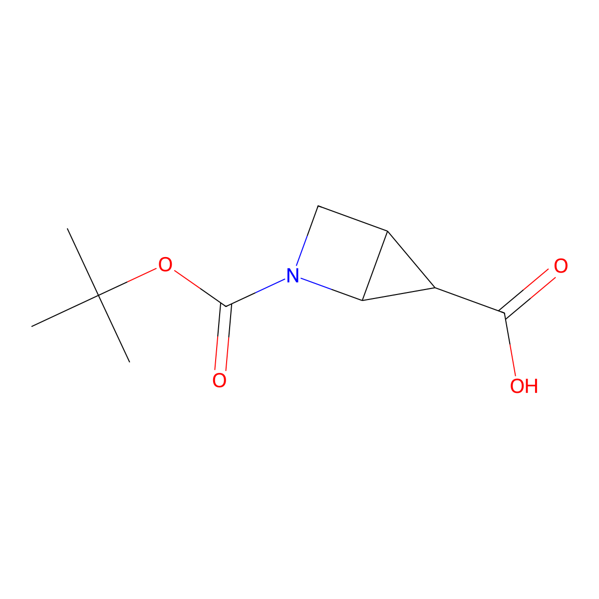 rac-(1R,4S,5R)-2-((tert-butoxy)carbonyl)-2-azabicyclo(2.1.0)pentane-5-carboxylic acid molecular structure, CAS 1303890-50-7