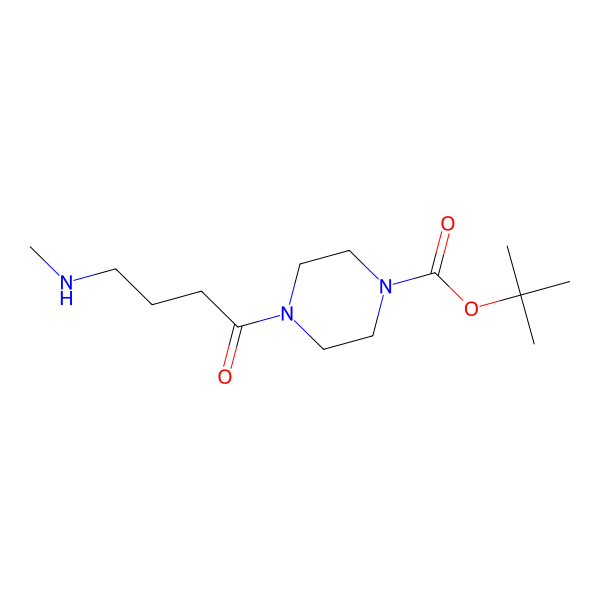Tert-butyl 4-[4-(methylamino)butanoyl]piperazine-1-carboxylate molecular structure, CAS 1303890-52-9