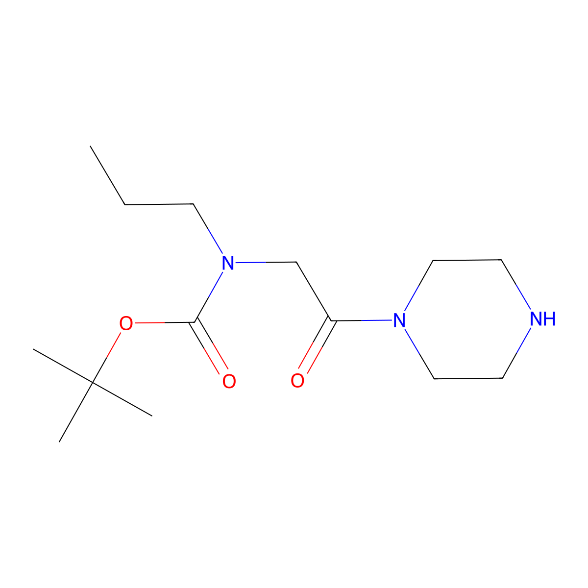 tert-butyl N-[2-oxo-2-(piperazin-1-yl)ethyl]-N-propylcarbamate molecular structure, CAS 1303890-53-0
