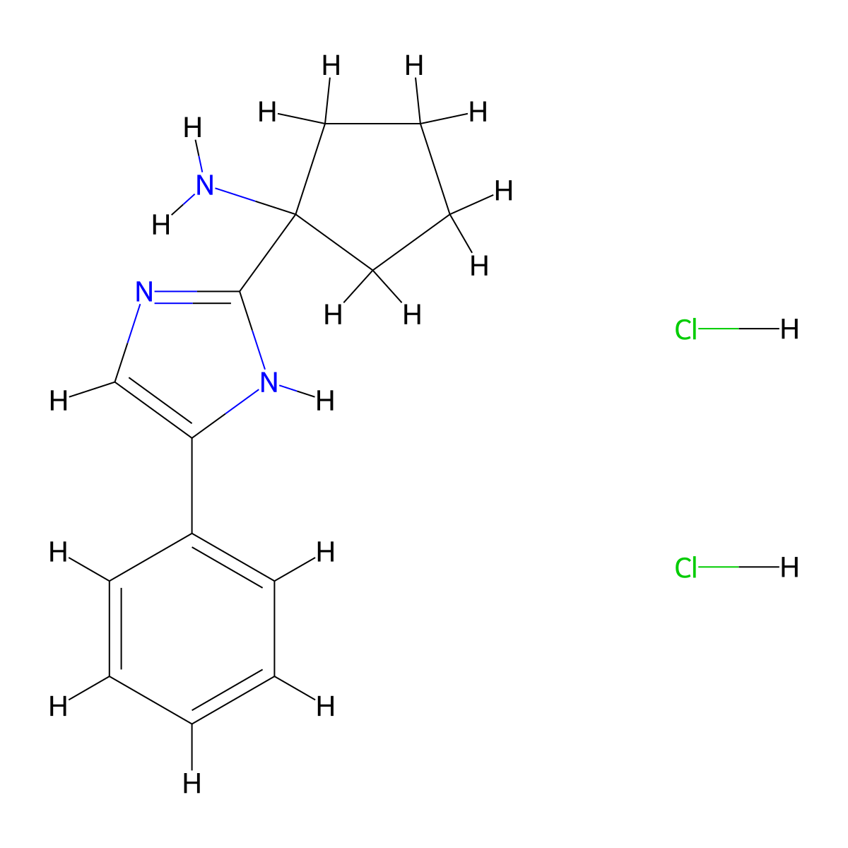 1-(4-phenyl-1H-imidazol-2-yl)cyclopentan-1-amine dihydrochloride molecular structure, CAS 1303890-54-1