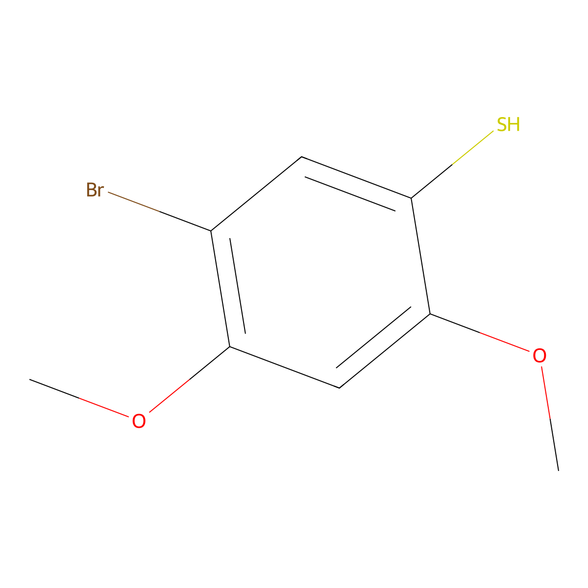 5-Bromo-2,4-dimethoxybenzene-1-thiol molecular structure, CAS 1303890-61-0