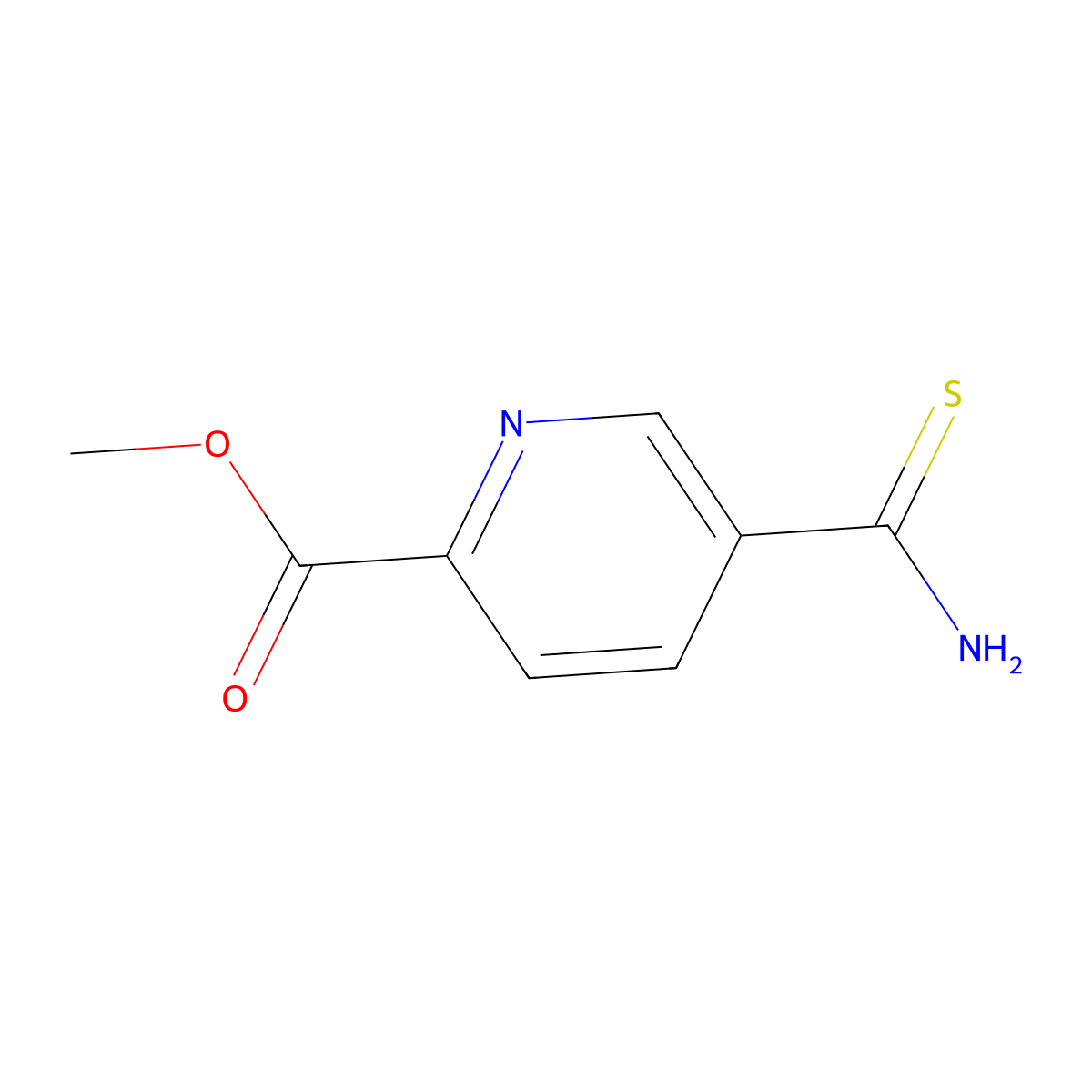 Methyl 5-carbamothioylpyridine-2-carboxylate molecular structure, CAS 1303890-63-2